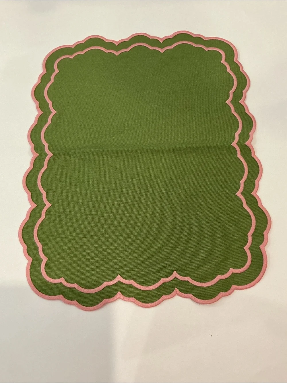 Flying Sheep Country Isabella Green and Pink Placemats  Set of 4